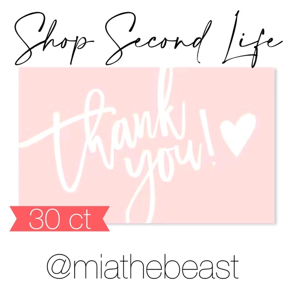 📦3/$20 mix & match📦 Thank you cards - Pink Thank You heart Script - 25 pack - Picture 1 of 3